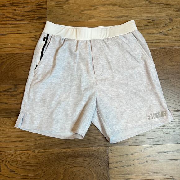 RAWGEAR Men's Athletic Training Shorts Heather Gray Zipper Pockets Gym Workout - Picture 1 of 10